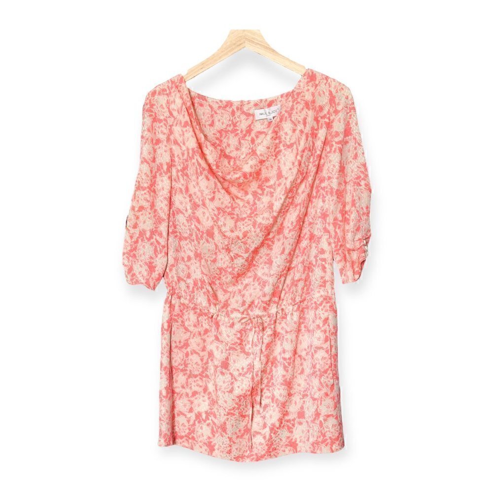 Paul & Joe Cat Print Jacquard Silk Mini Dress, Pink, Size 38EU (US6/S)